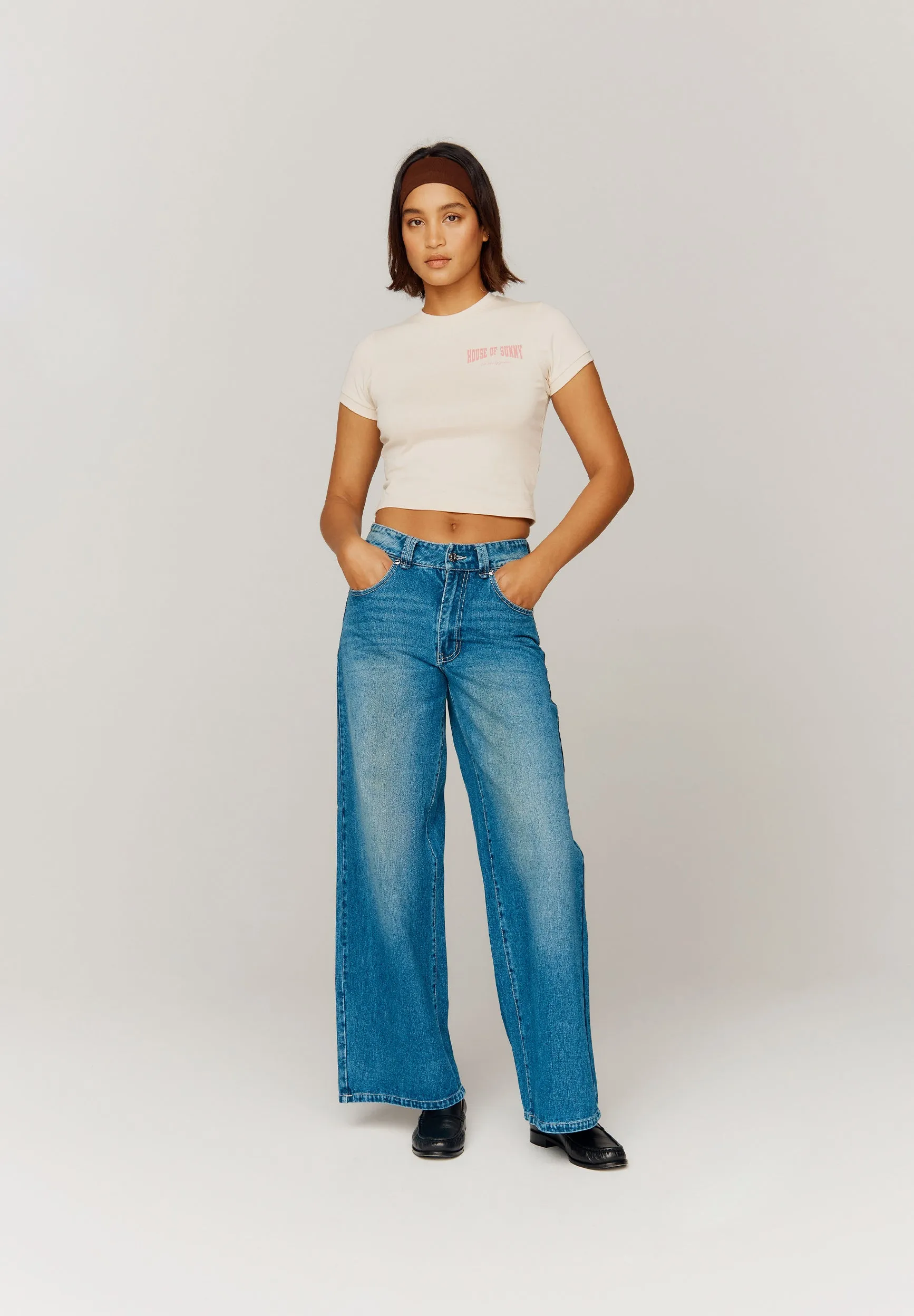 LOW RISE WIDE LEG DENIM sold by House of Sunny