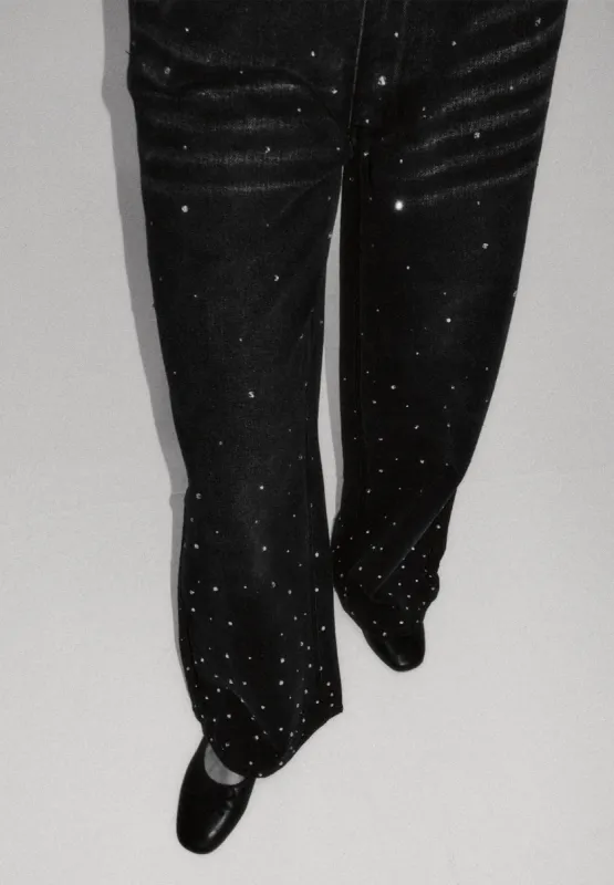CRYSTALLISED WIDE LEG DENIM sold by House of Sunny
