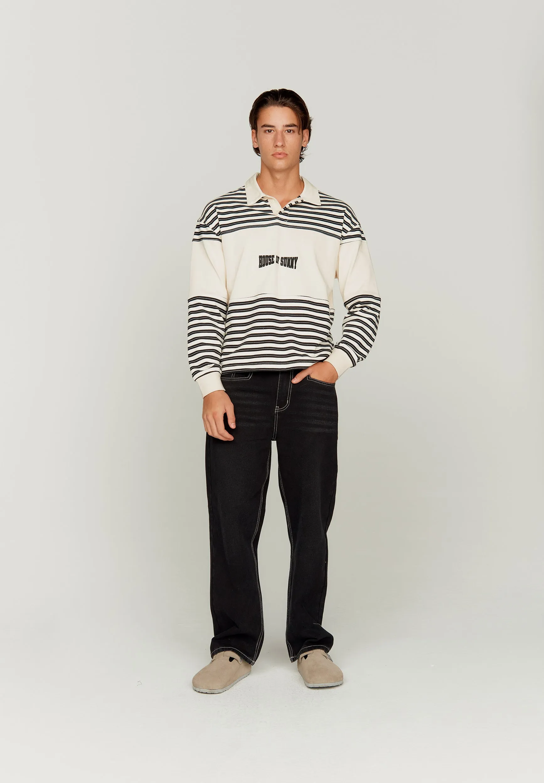 STRIPE POWER LOGO BUTTON UP sold by House of Sunny