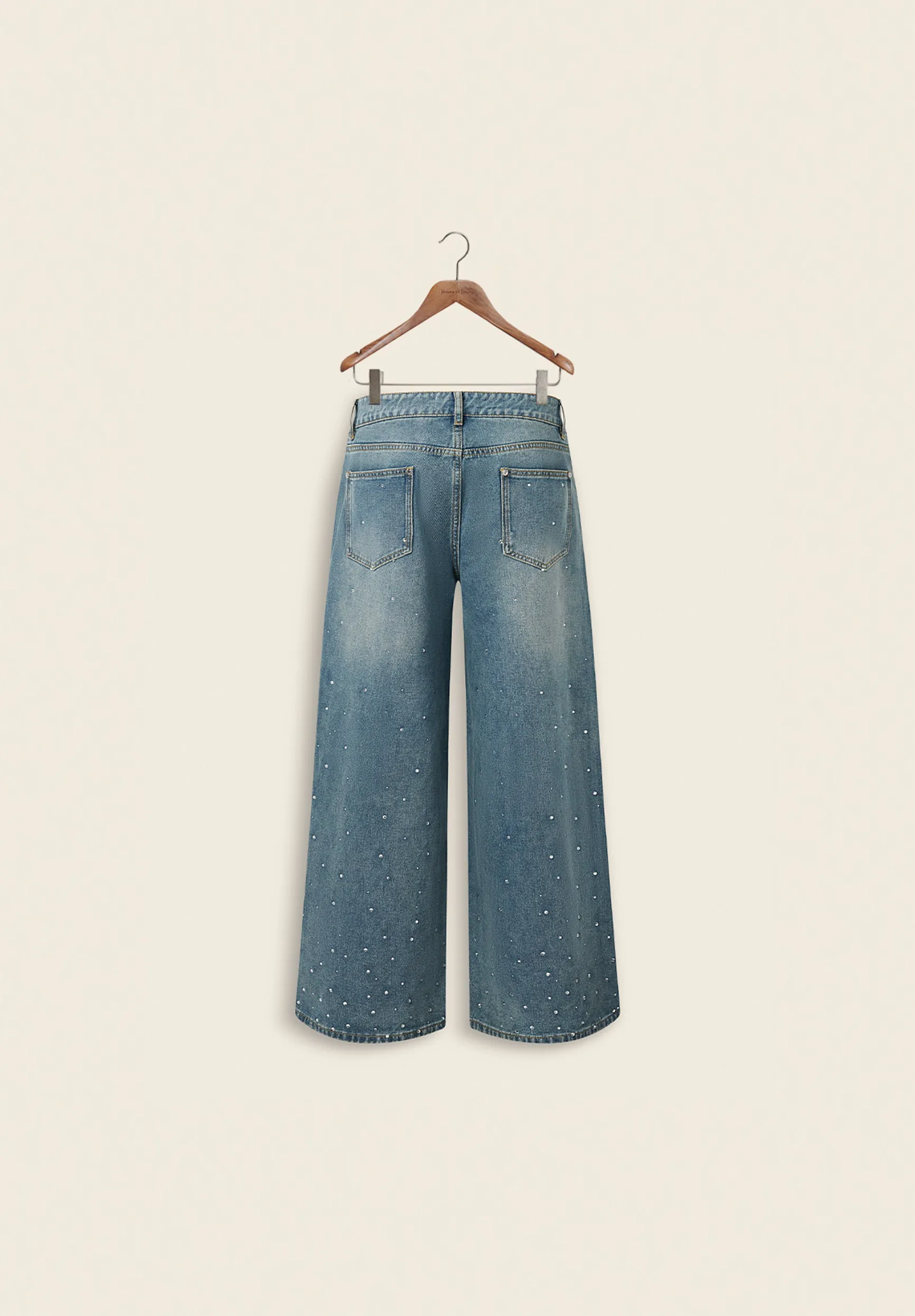 CRYSTALLISED WIDE LEG DENIM sold by House of Sunny product image thumbnail 5