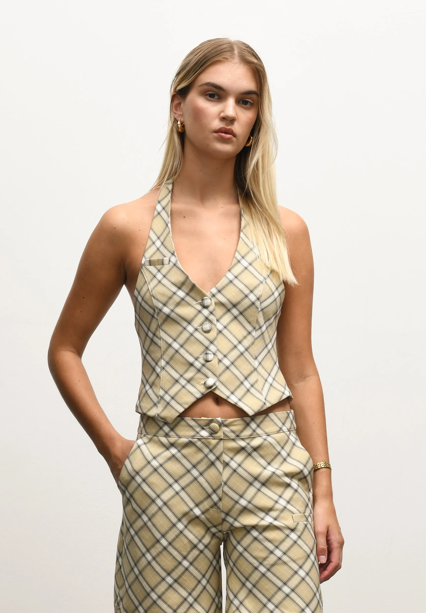SLOANE CHECK WAISTCOAT sold by House of Sunny