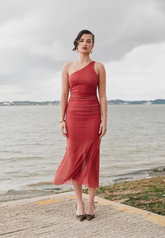 POLKA DOT ASYMMETRIC DRESS sold by House of Sunny