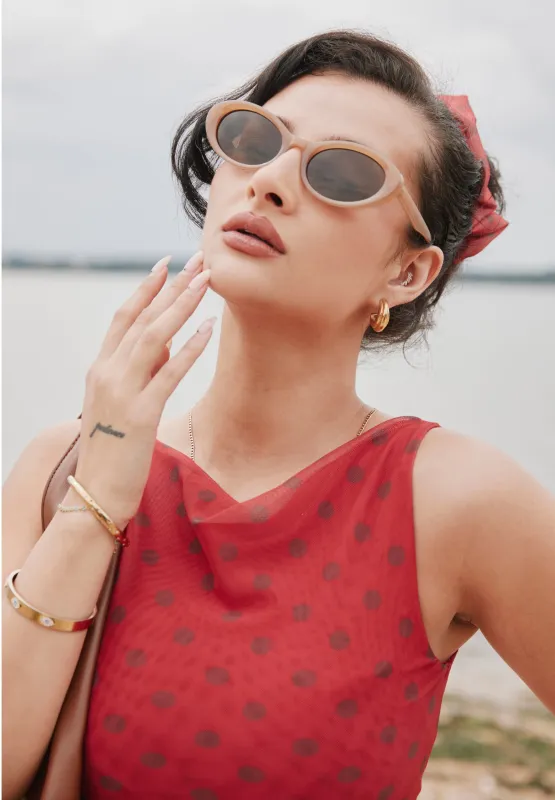 DOUBLE LAYER POLKA DOT MESH VEST sold by House of Sunny