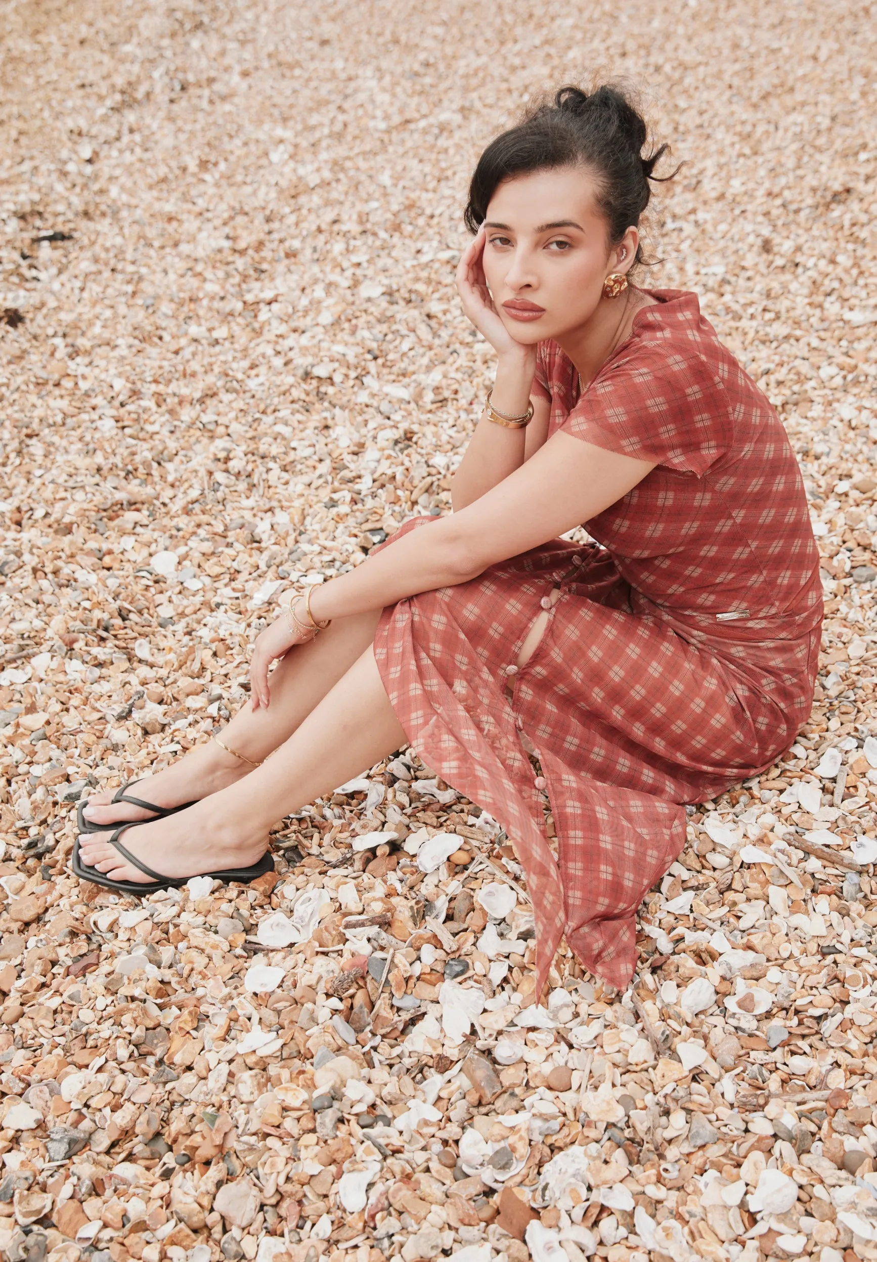 RETRO CHECK MESH SKIRT sold by House of Sunny product image thumbnail 3