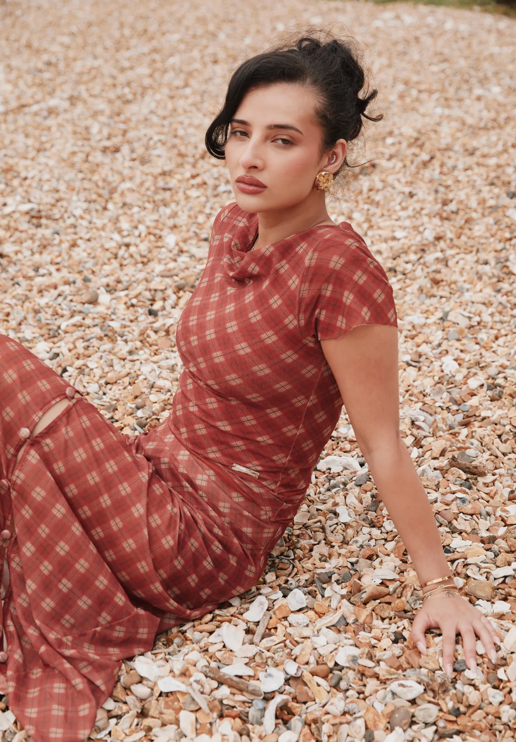 RETRO CHECK MESH SKIRT sold by House of Sunny product image thumbnail 2