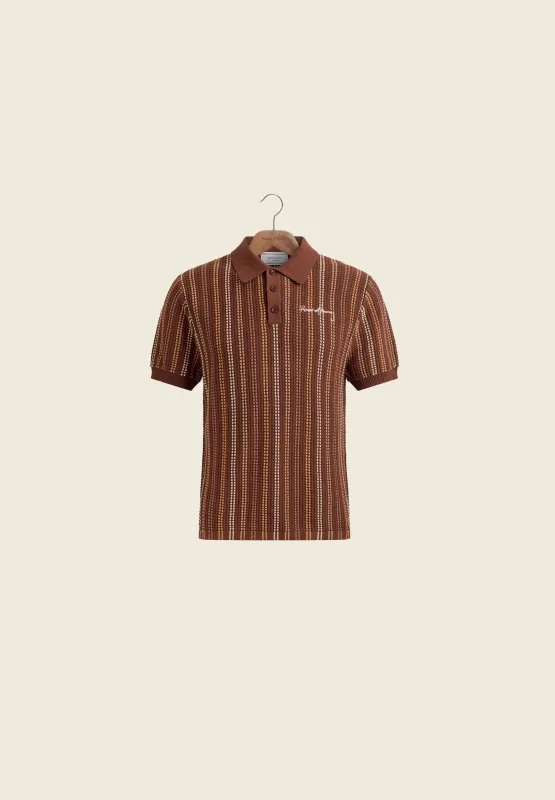 STRIPE KNITTED POLO made by House of Sunny