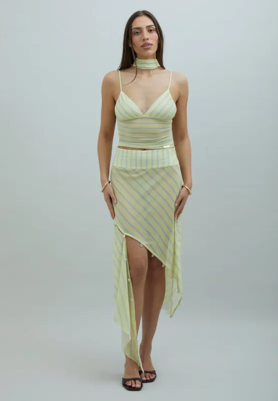 STRIPED MESH CAMI TOP made by House of Sunny