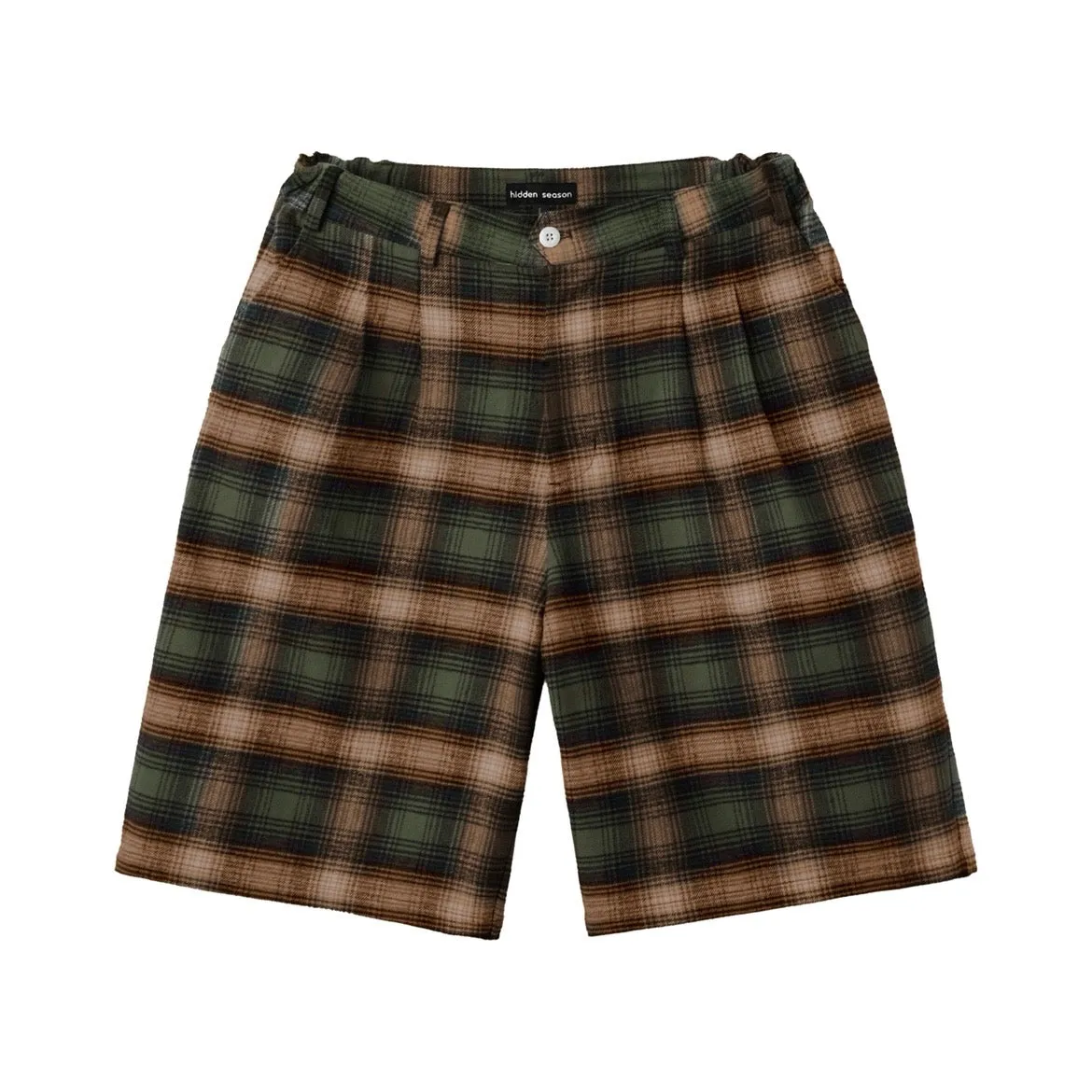 Green Plaid Pleated Shorts sold by Hidden Season