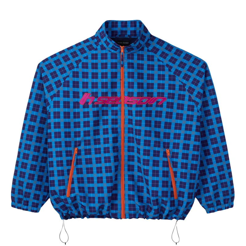 Blue Plaid Nylon Jacket made by Hidden Season