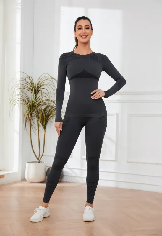 Women Seamless Thermal Underwear Set, Long Johns Warm Base Layer Top & Bottom, Functional Winter Warm Clothes for Ski, Snow Sports & Cold Weather made by V FOR CITY