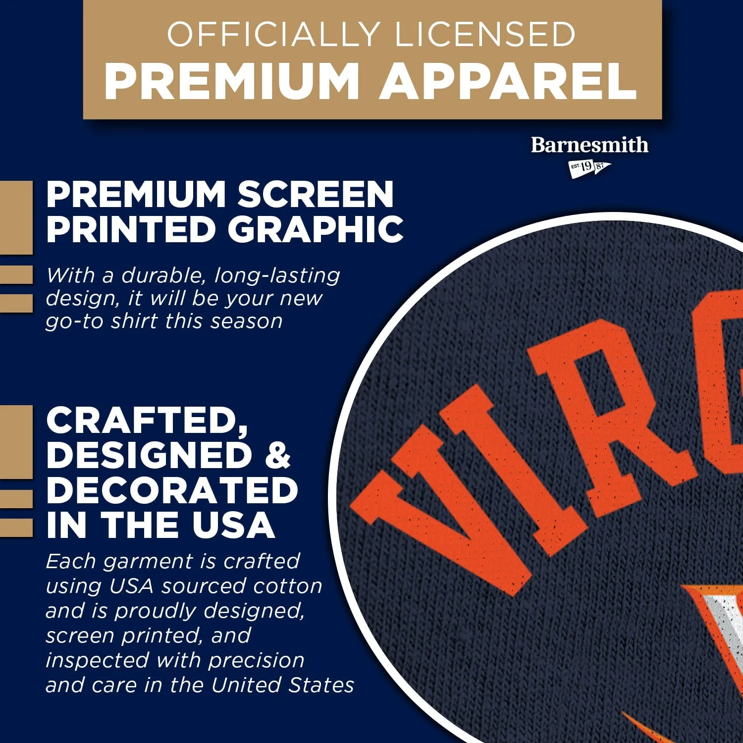 University of Virginia Basketball T-Shirt (Navy) sold by Barnesmith product image thumbnail 4