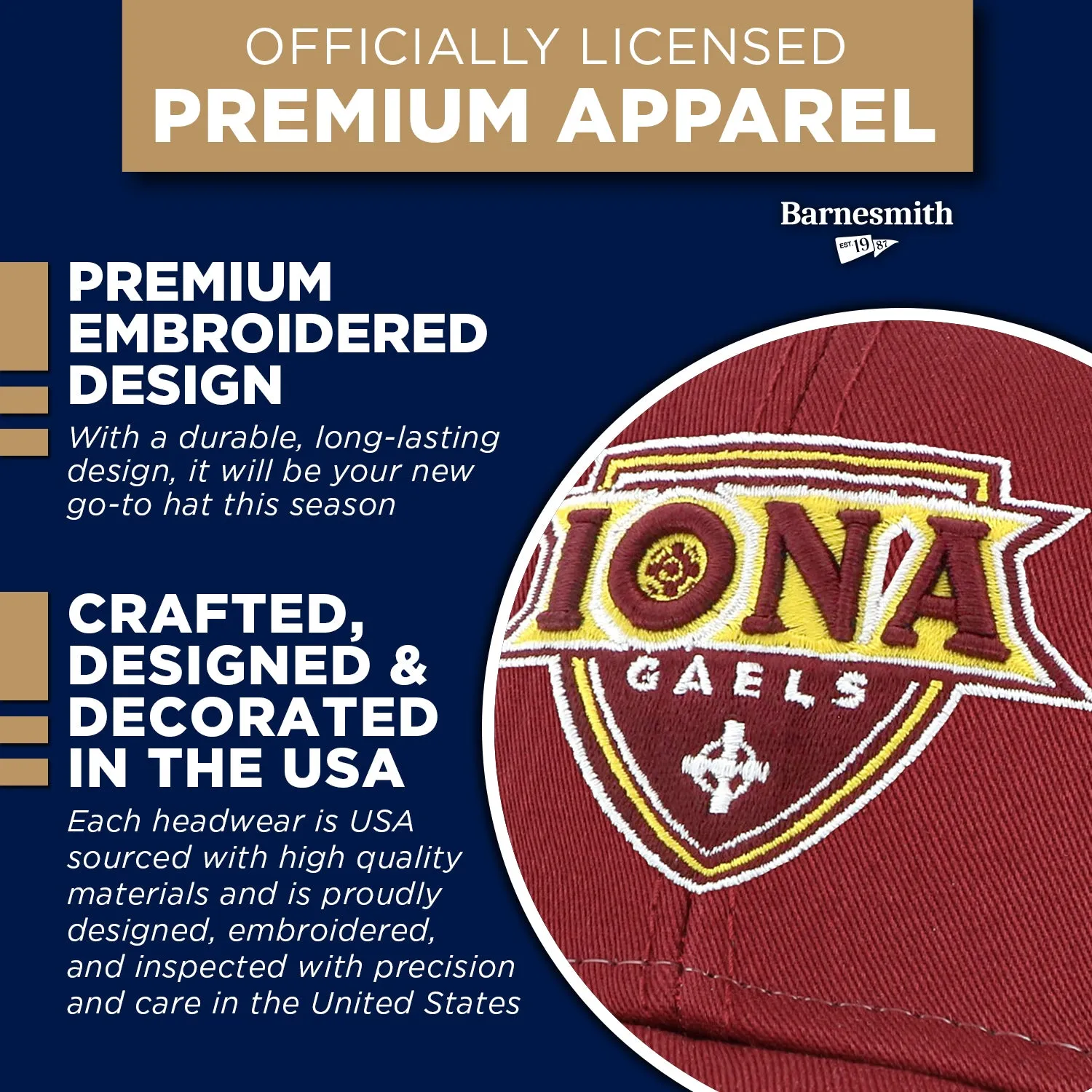 Iona University Sideline Trucker Hat One-Size (Burnt Henna/White) sold by Barnesmith product image thumbnail 4