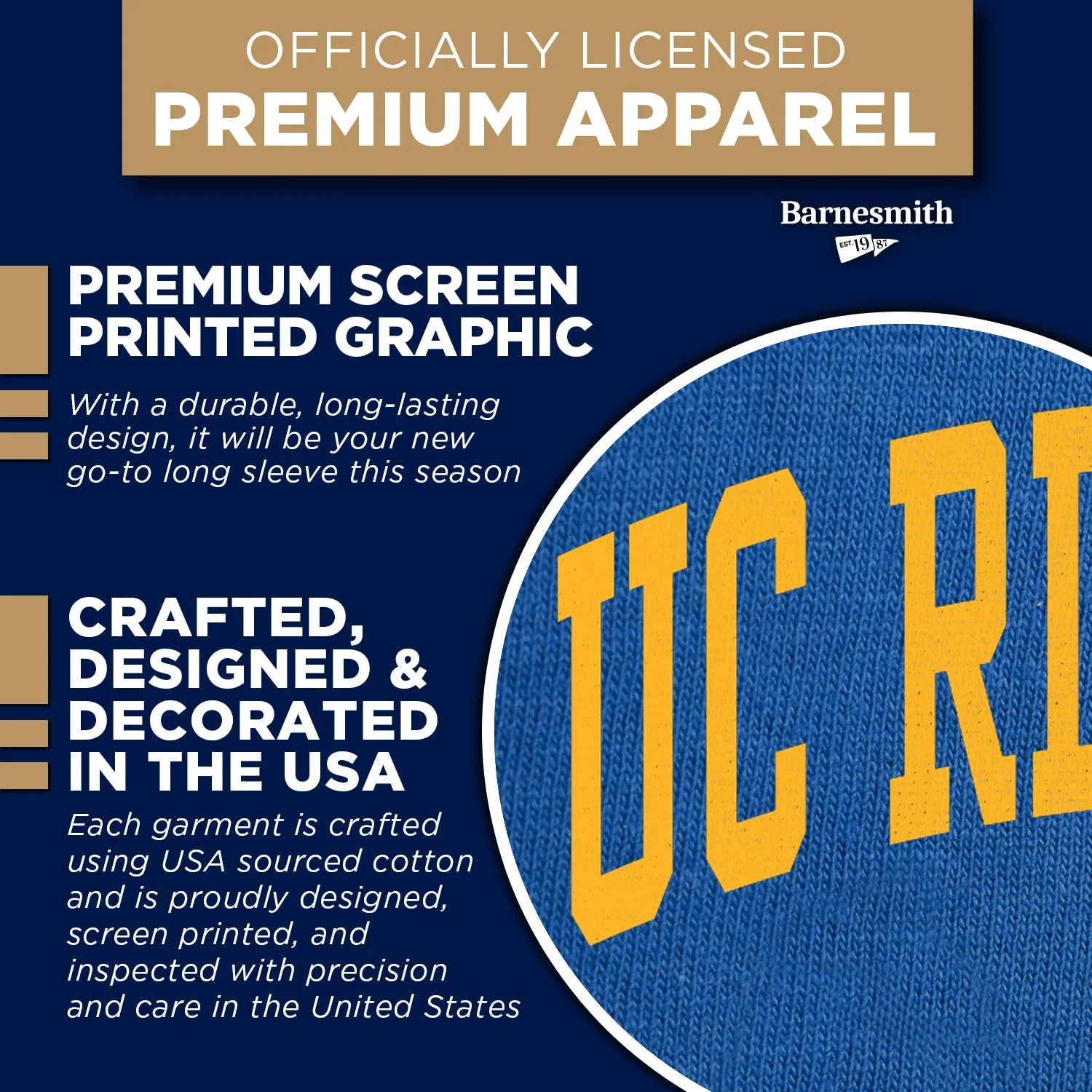 University of California, Riverside Classic Long Sleeve T-Shirt (Royal Blue) sold by Barnesmith product image thumbnail 4
