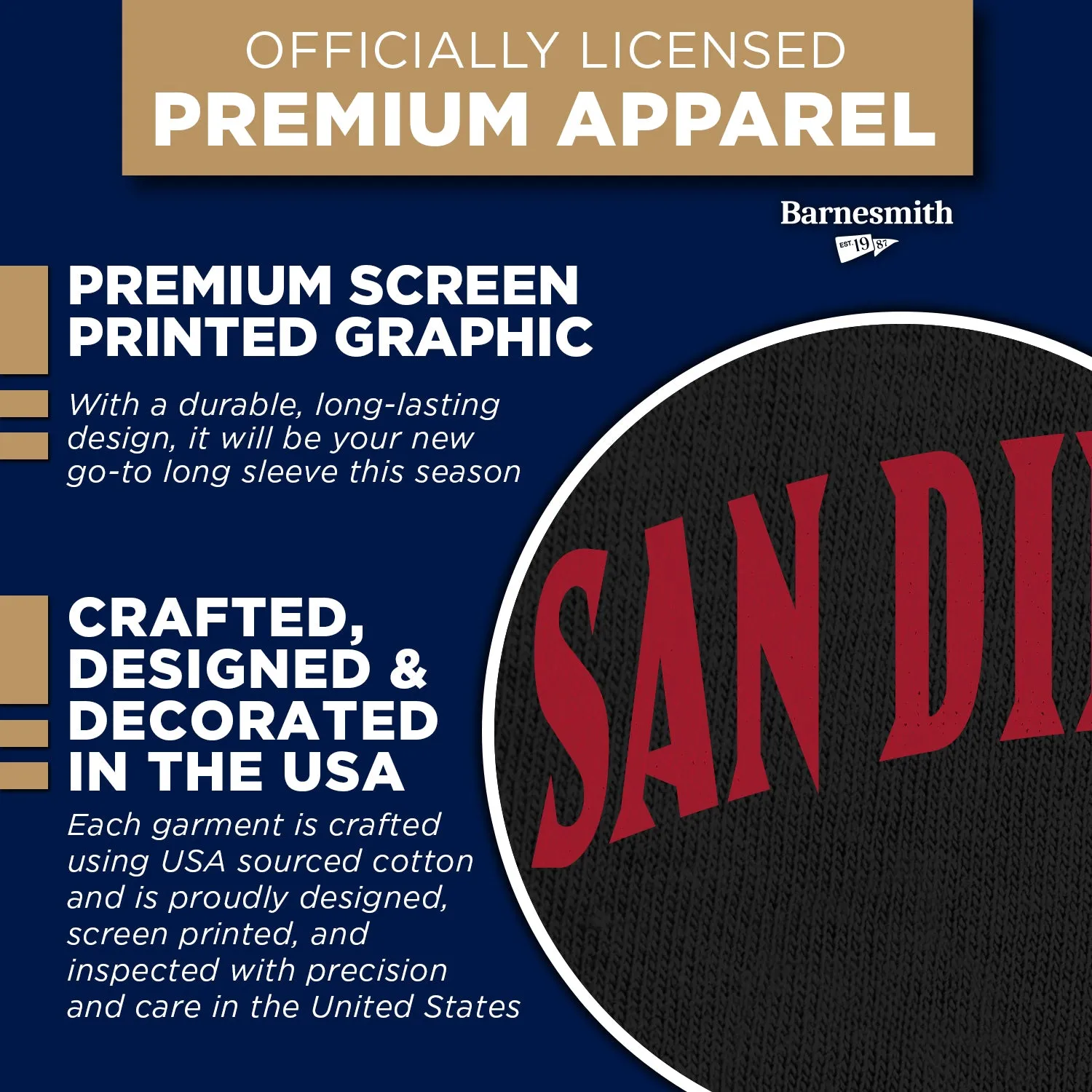 San Diego State University Classic Long Sleeve T-Shirt (Black) sold by Barnesmith product image thumbnail 4