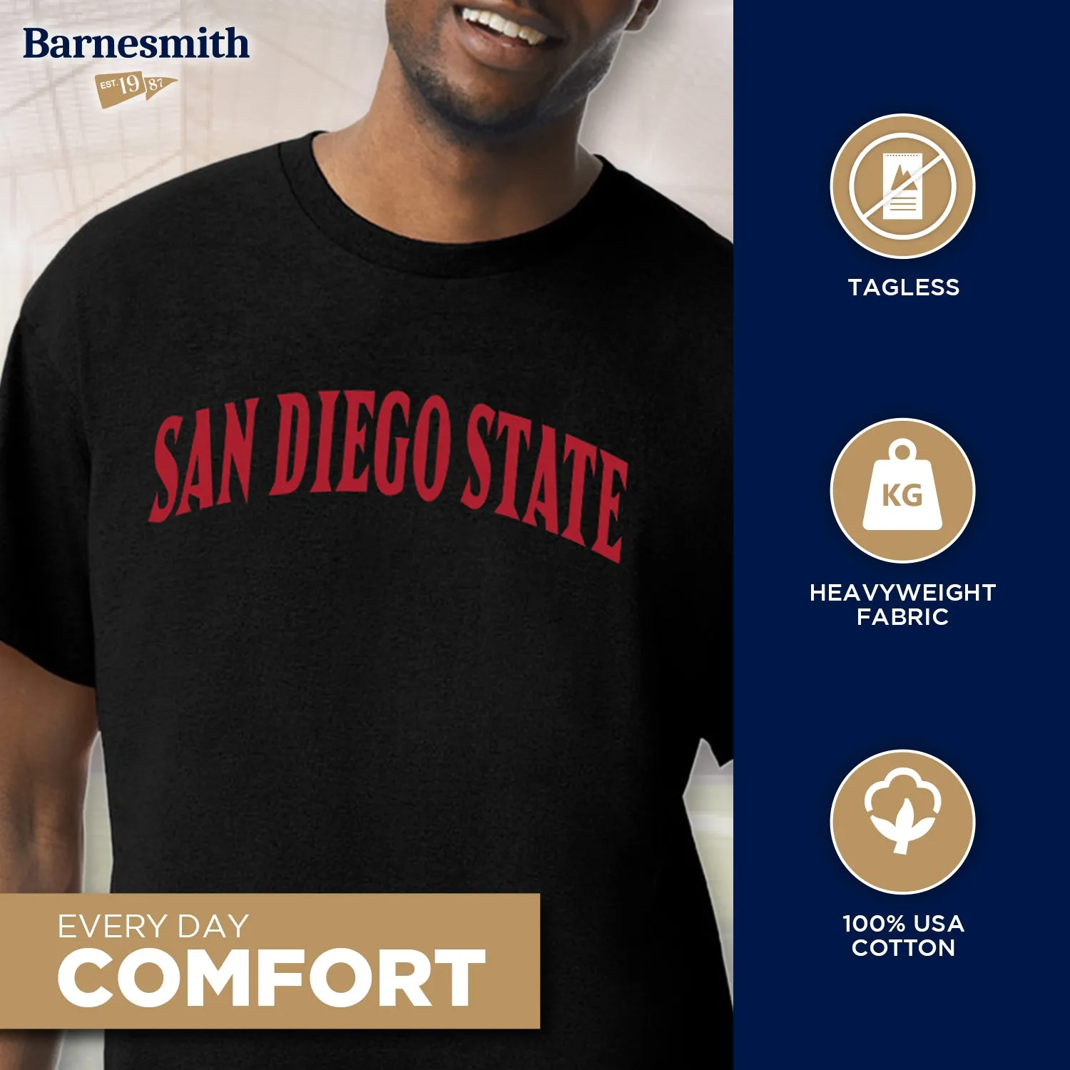 San Diego State University Classic T-Shirt (Black) sold by Barnesmith product image thumbnail 3