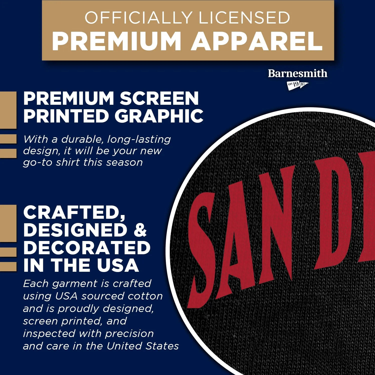 San Diego State University Classic T-Shirt (Black) sold by Barnesmith product image thumbnail 4