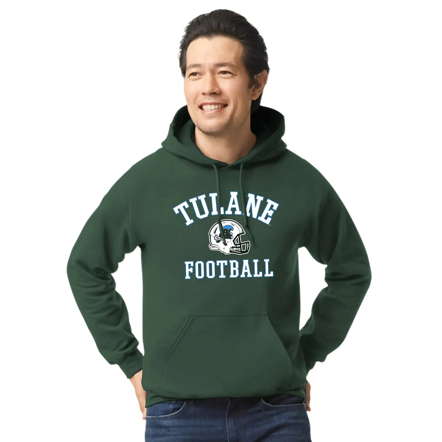 Tulane University Football Hooded Sweatshirt (Hunter Green) sold by Barnesmith product image thumbnail 2