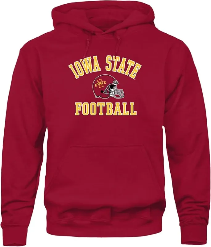 Iowa State University Football Hooded Sweatshirt (Cardinal) sold by Barnesmith