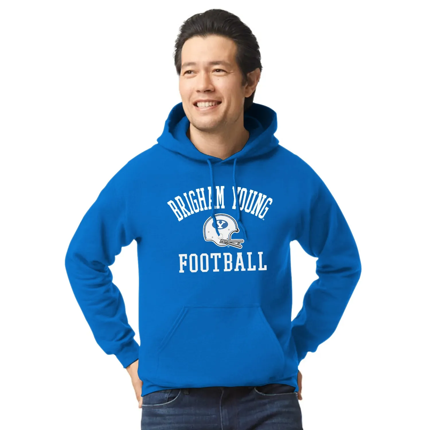 Brigham Young University Football Hooded Sweatshirt (Navy) sold by Barnesmith product image thumbnail 2