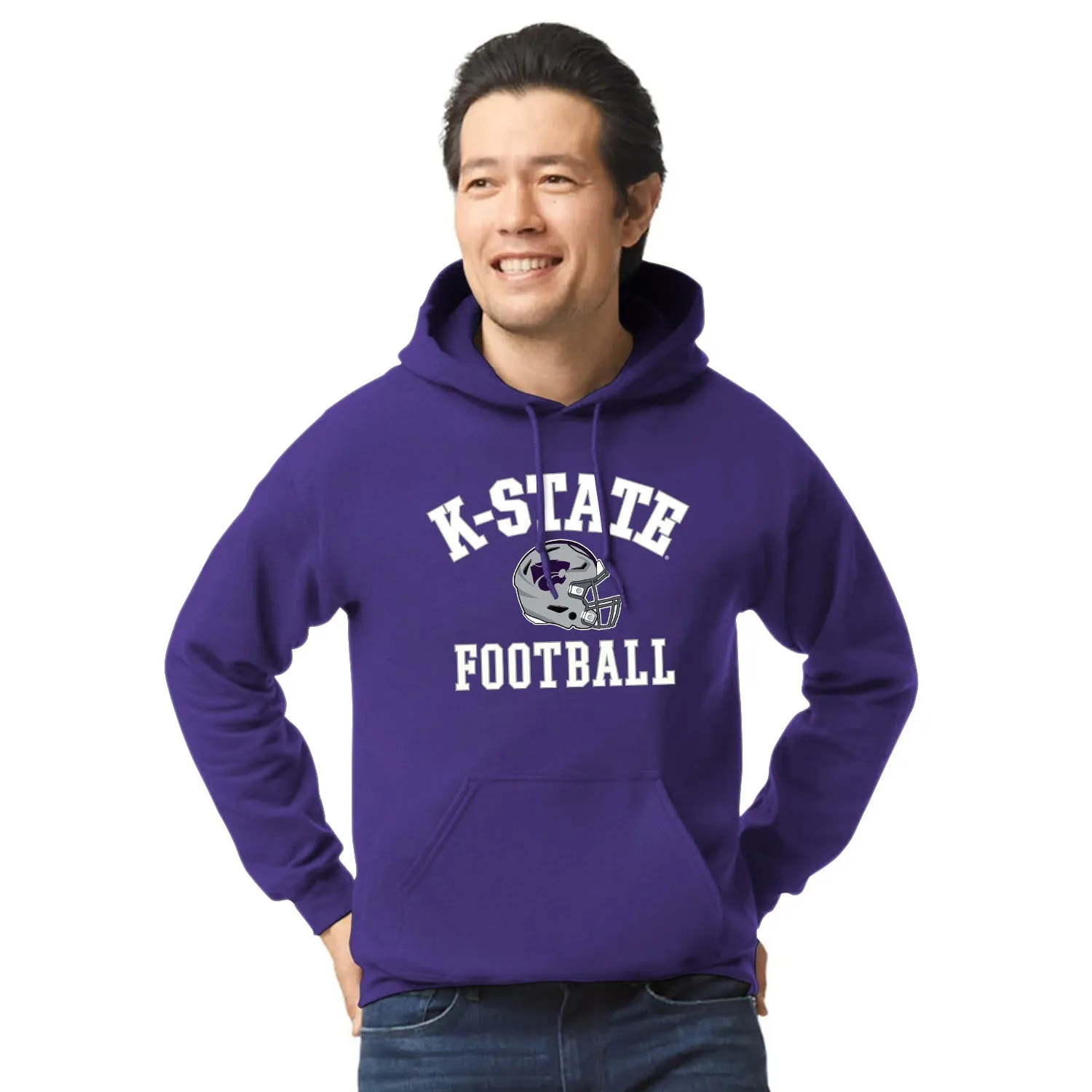 Kansas State University Football Hooded Sweatshirt (Purple) sold by Barnesmith product image thumbnail 2