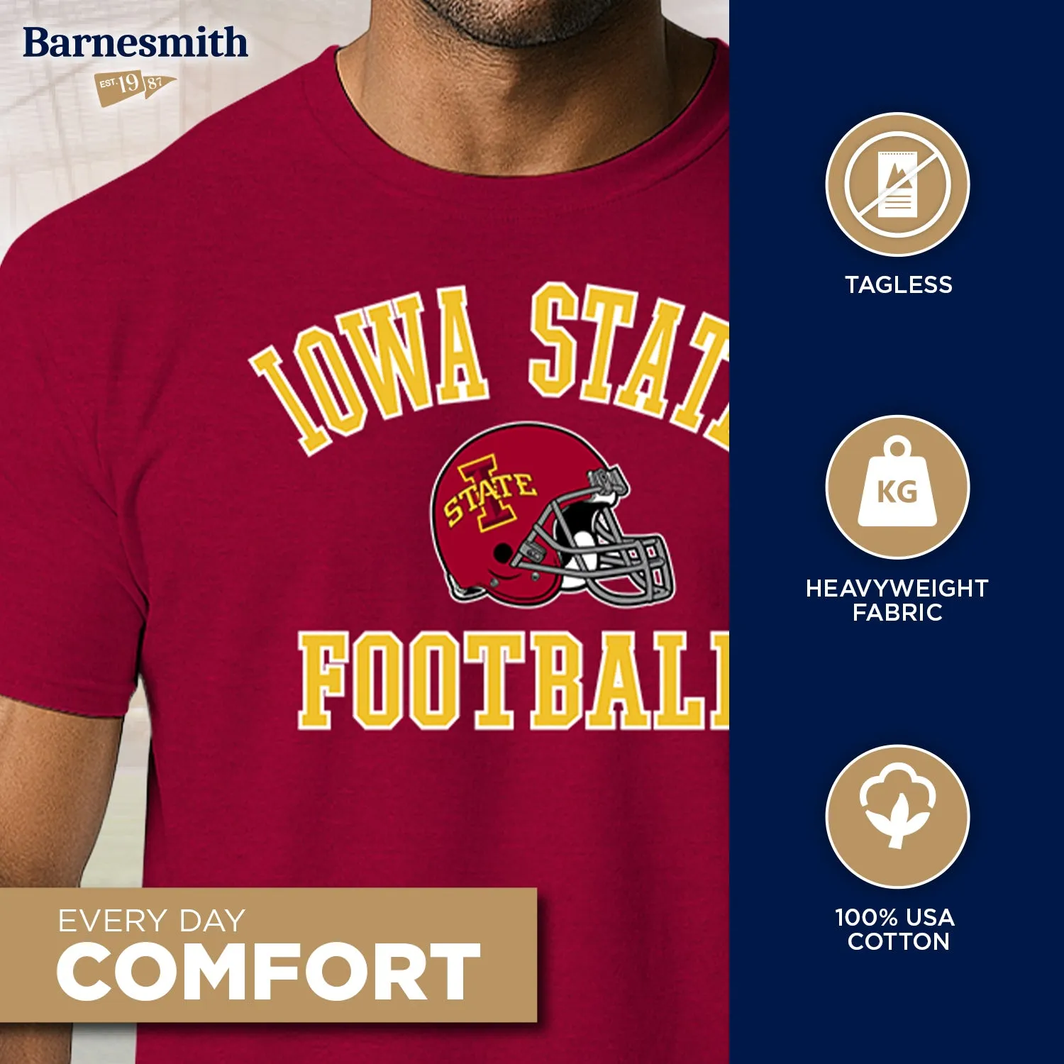 Iowa State University Football T-Shirt (Cardinal) sold by Barnesmith product image thumbnail 3