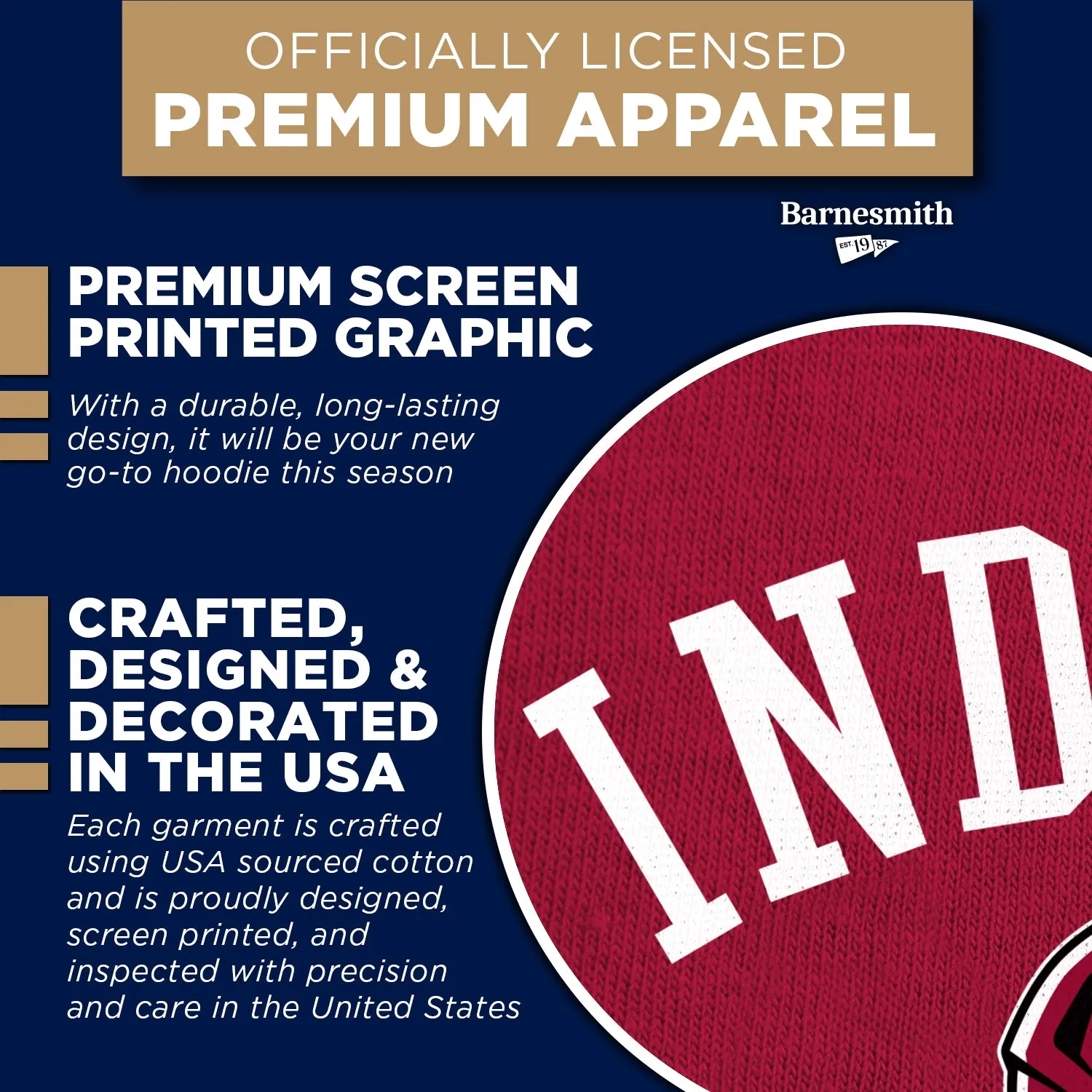 Indiana University Football Hooded Sweatshirt (Red) sold by Barnesmith product image thumbnail 4