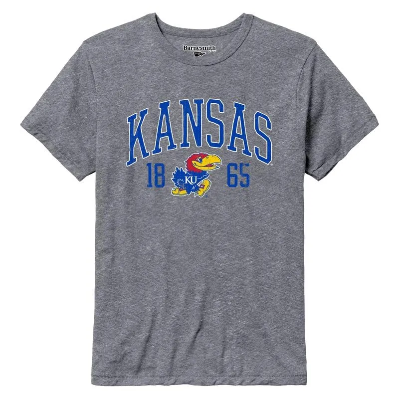 University of Kansas Triblend T-Shirt (Fall Heather) sold by Barnesmith