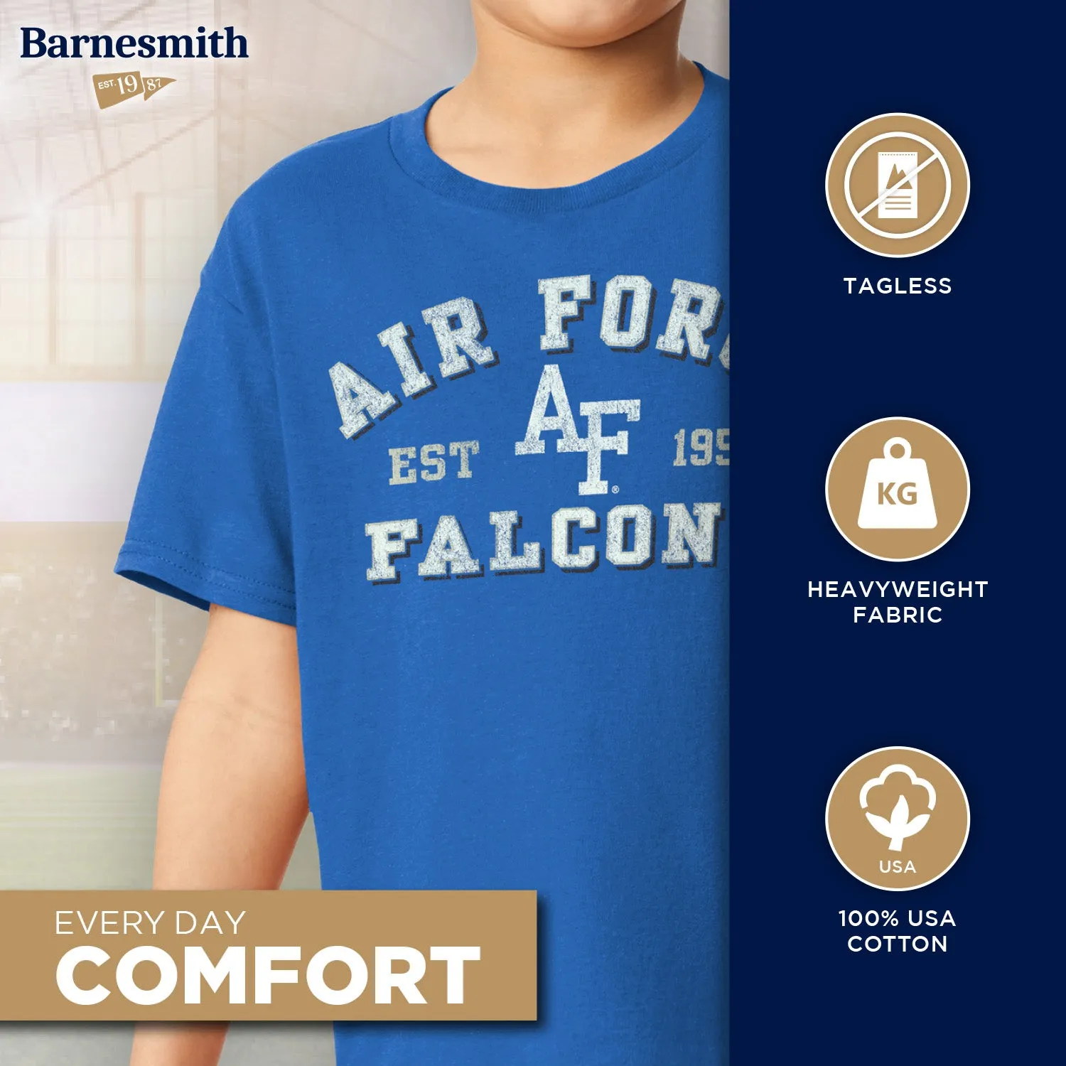 Air Force Short-Sleeve Youth T-Shirt (Royal Blue) sold by Barnesmith product image thumbnail 3