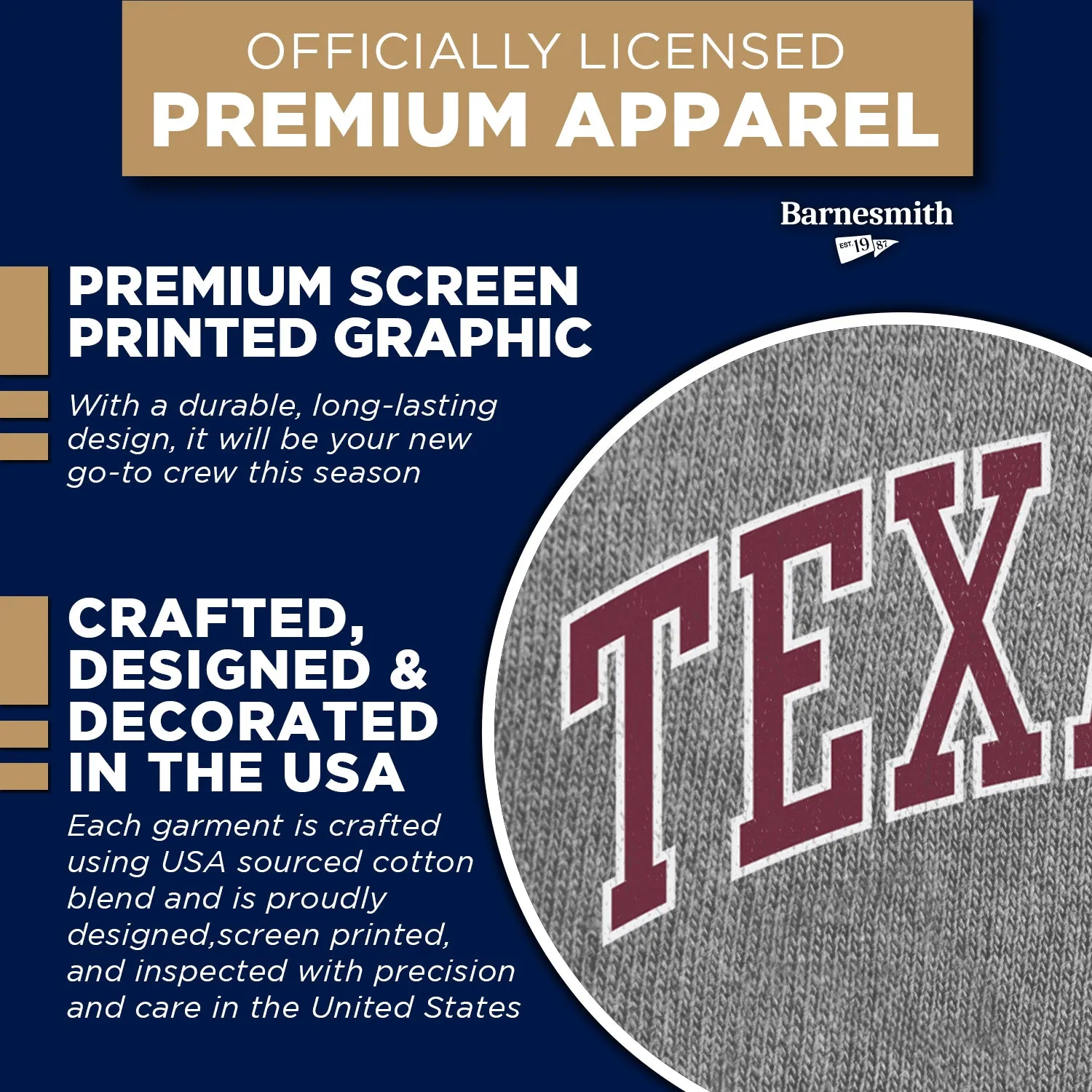 Texas A&M University Spirit Sweatshirt (Charcoal Grey) sold by Barnesmith product image thumbnail 4