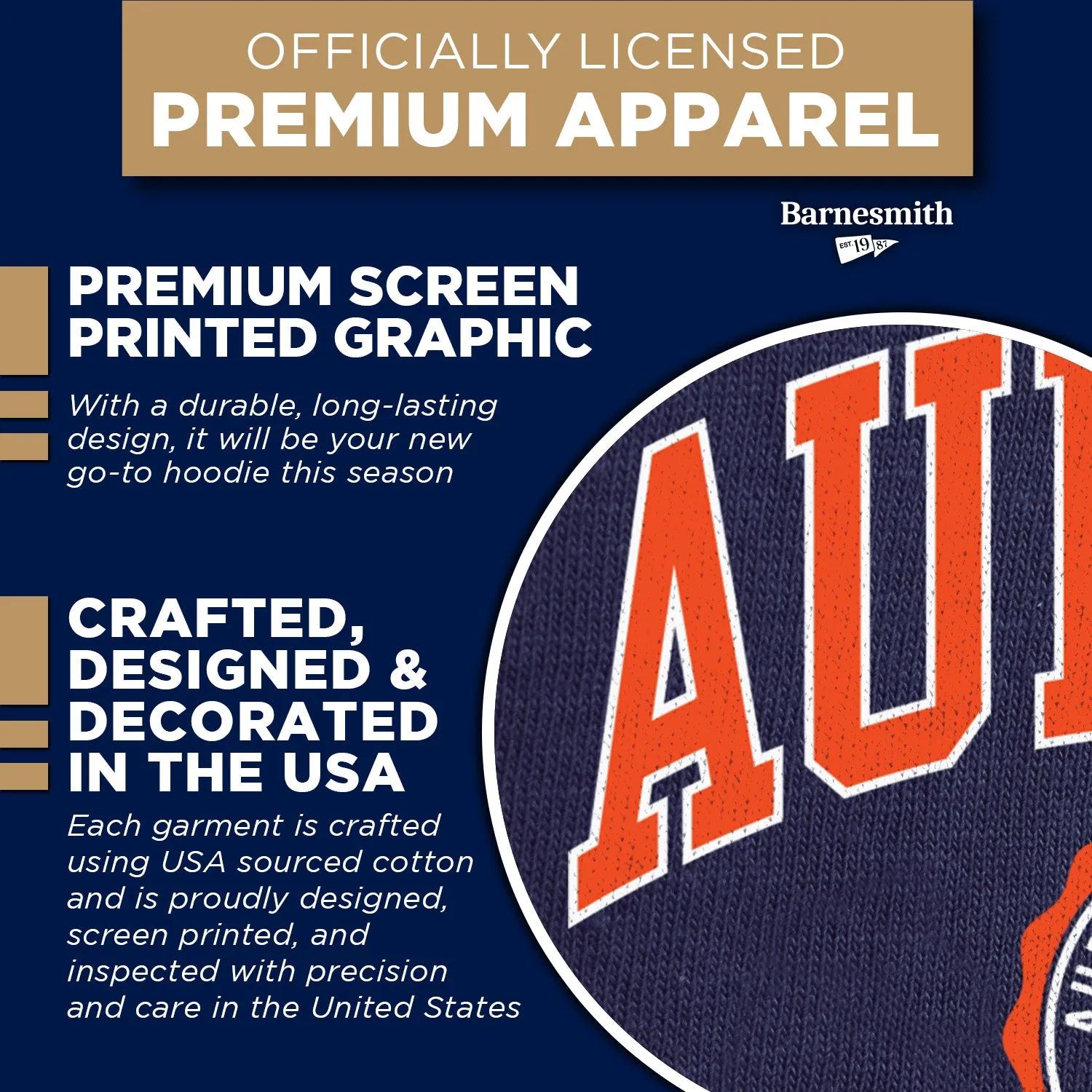 Auburn University Heritage Hooded Sweatshirt (Navy) sold by Barnesmith product image thumbnail 4
