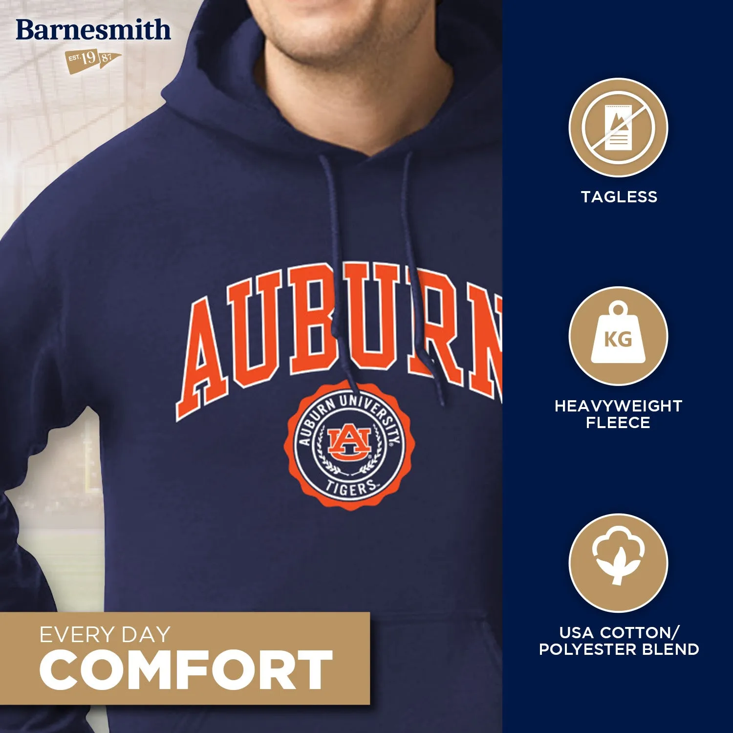 Auburn University Heritage Hooded Sweatshirt (Navy) sold by Barnesmith product image thumbnail 3
