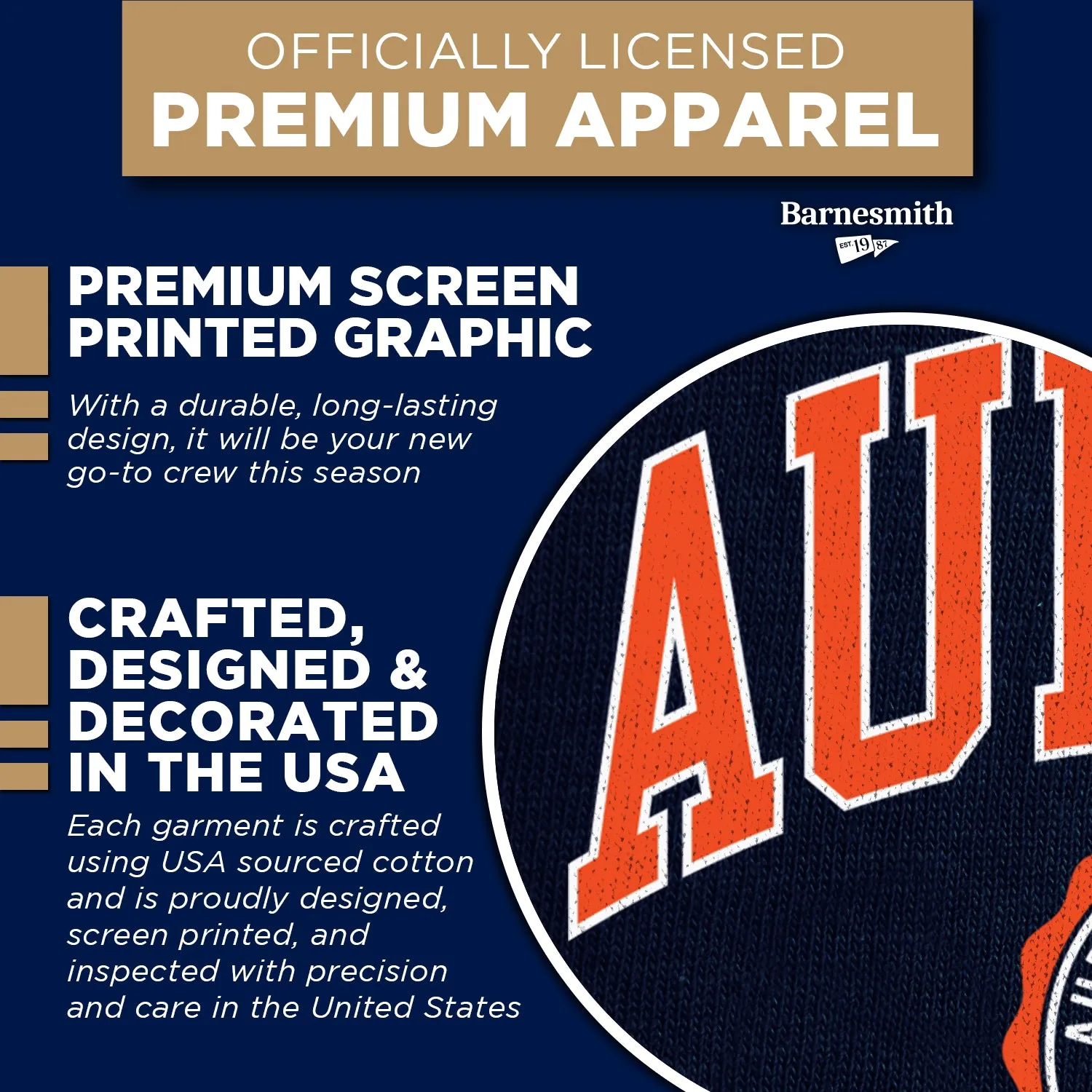 Auburn University Heritage Crewneck Sweatshirt (Navy) sold by Barnesmith product image thumbnail 4