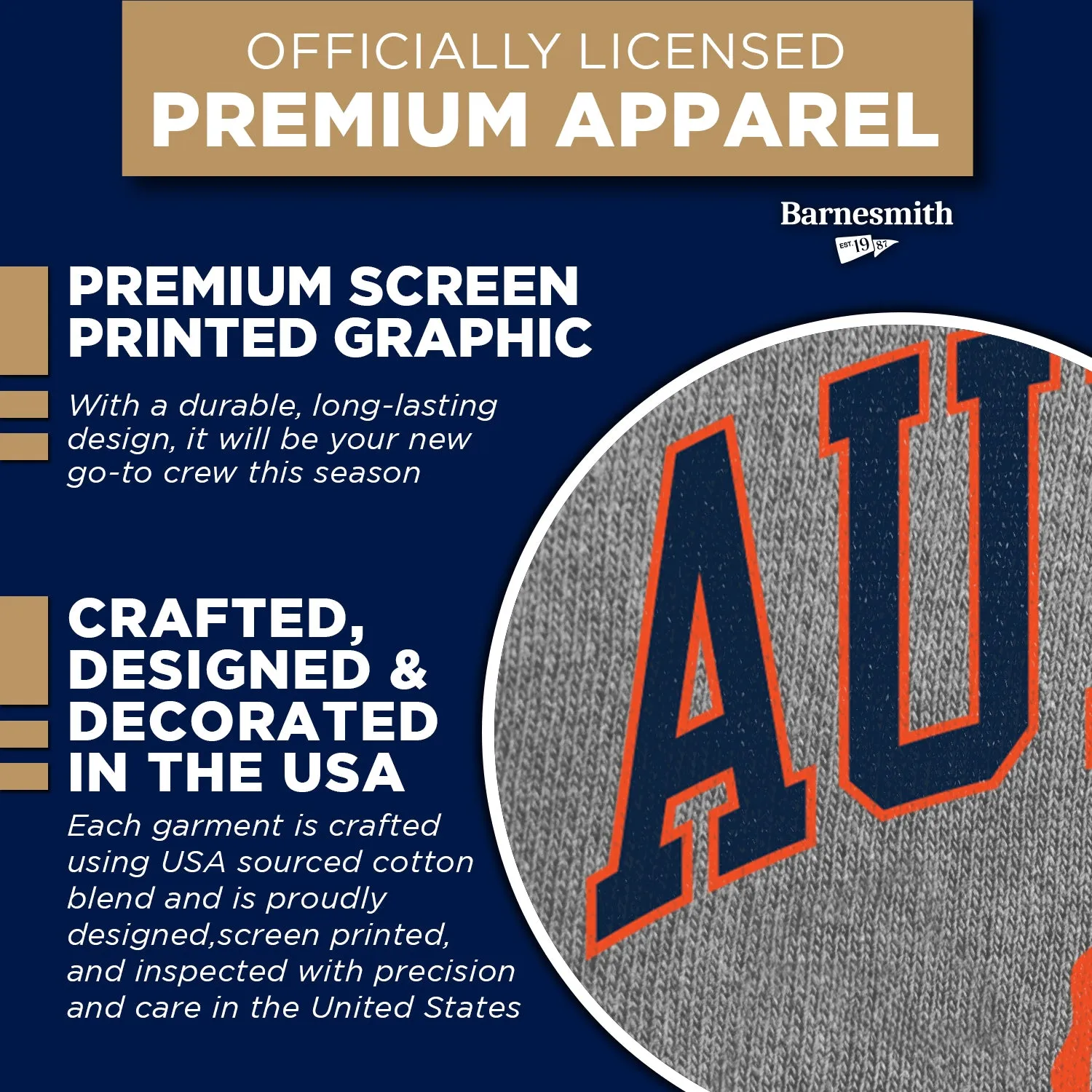 Auburn University Heritage Crewneck Sweatshirt (Charcoal) sold by Barnesmith product image thumbnail 4