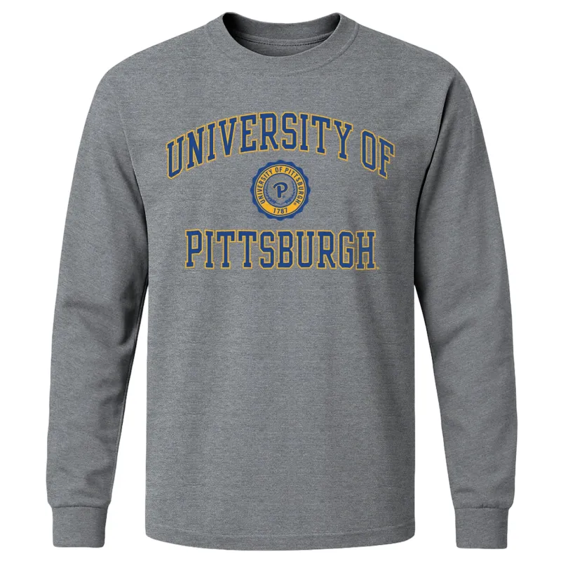 University of Pittsburgh Heritage Long Sleeve T-Shirt (Charcoal Grey) sold by Barnesmith