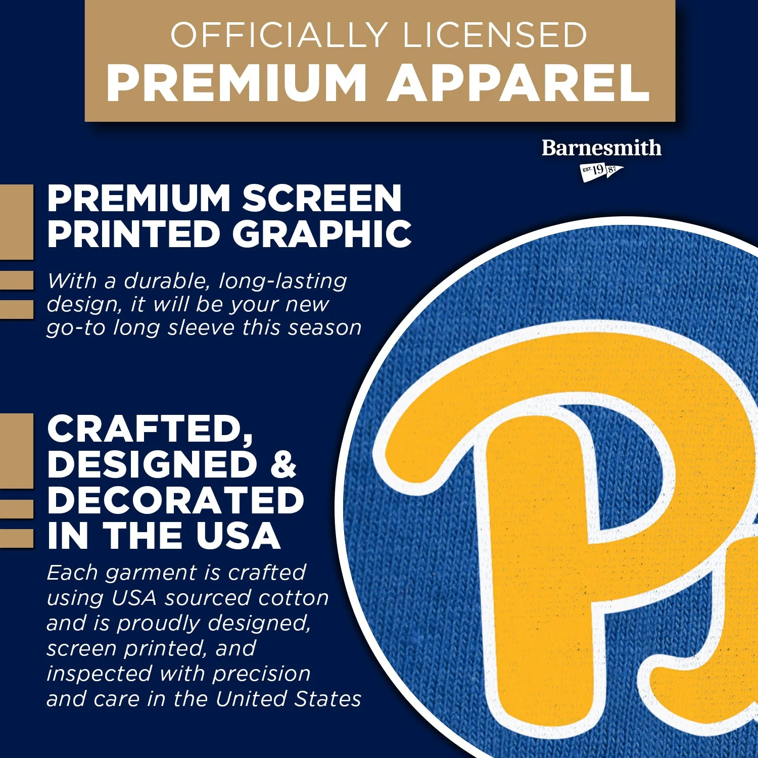 University of Pittsburgh Classic Long Sleeve T-Shirt (Royal Blue) sold by Barnesmith product image thumbnail 4