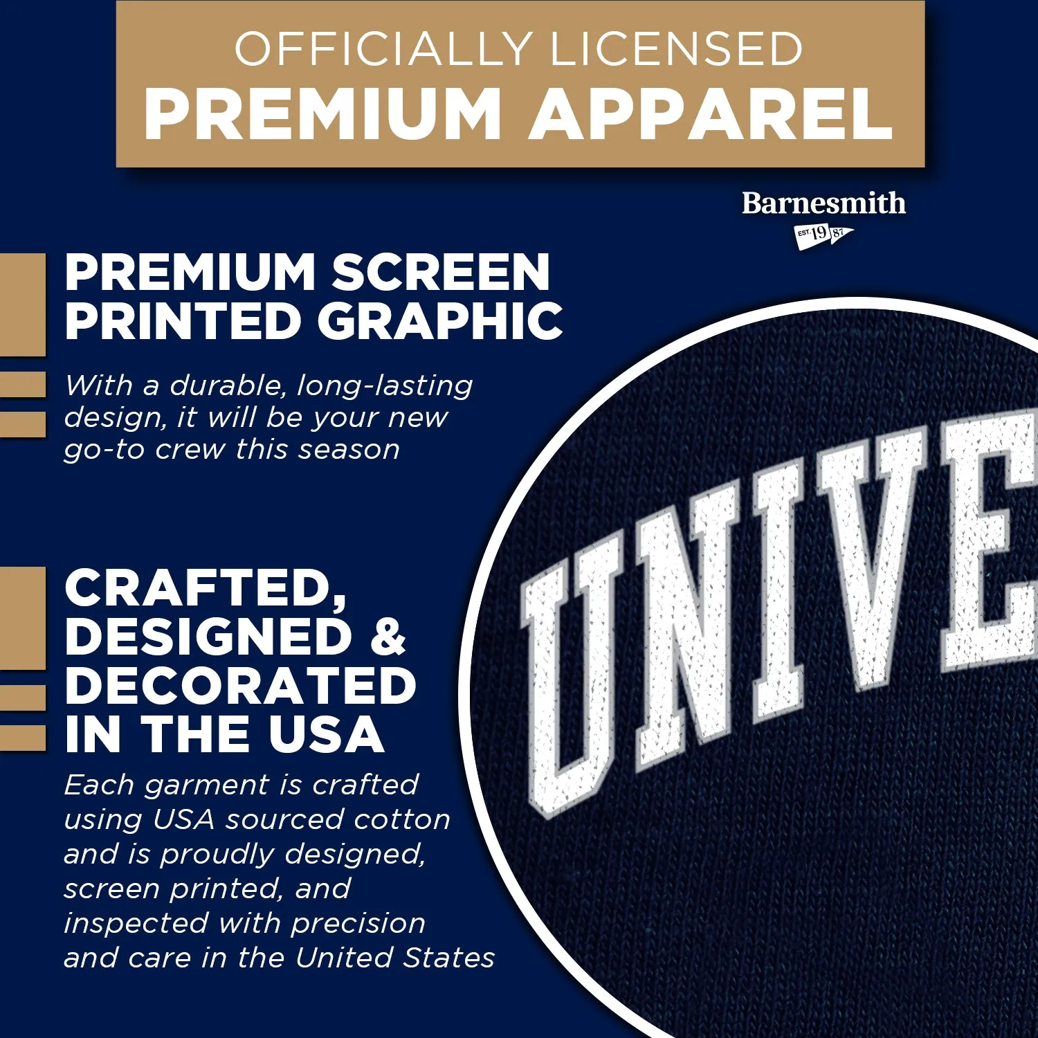 University of New Hampshire Heritage Sweatshirt (Navy) sold by Barnesmith product image thumbnail 4