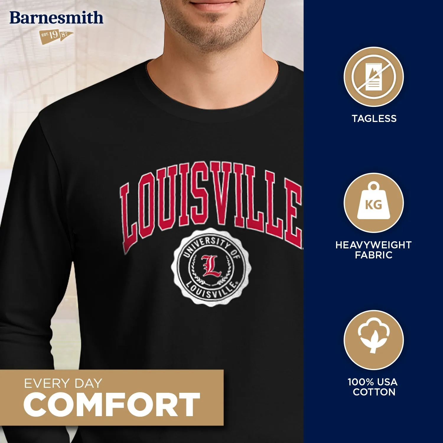 University of Louisville Heritage Long Sleeve T-Shirt (Black) sold by Barnesmith product image thumbnail 3
