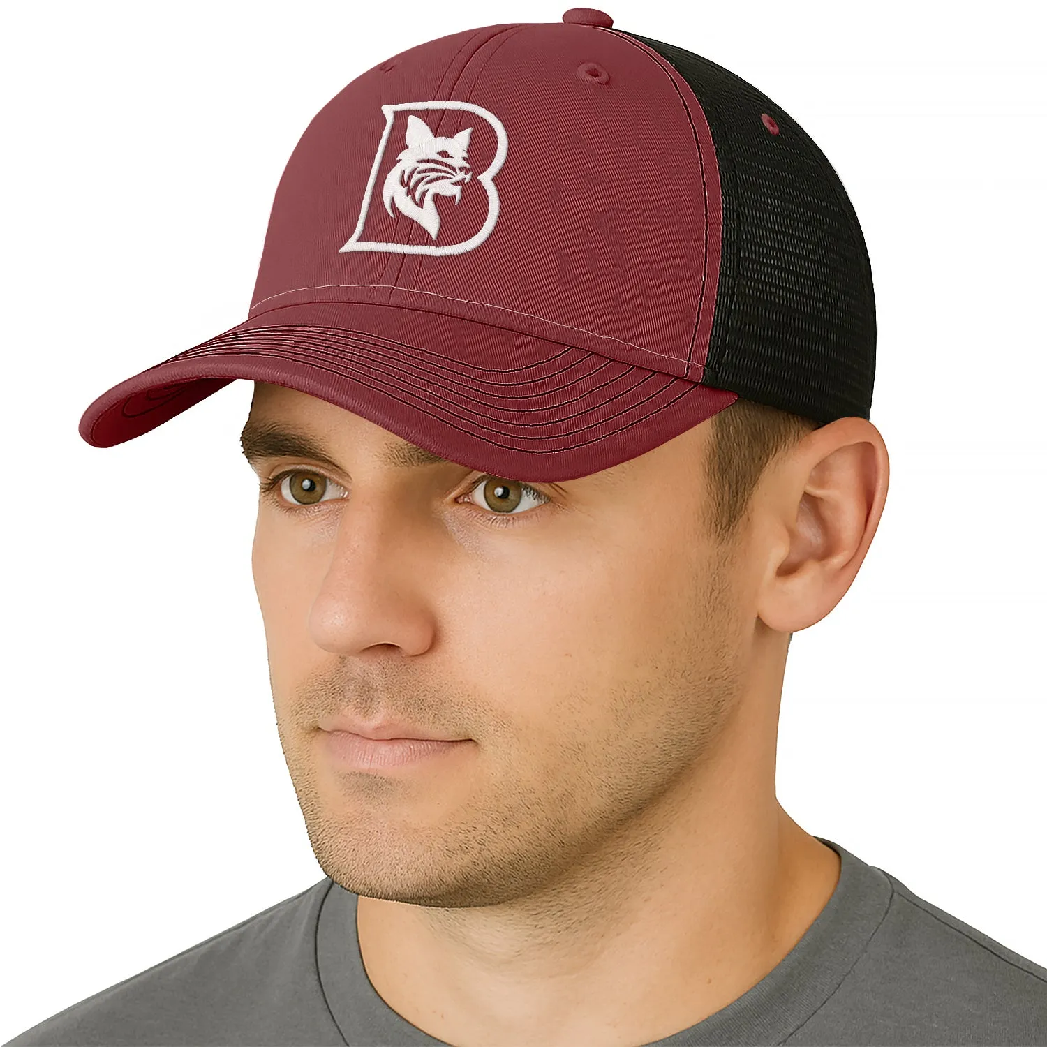 Bates College Sideline Trucker Hat One-Size (Maroon/Black) sold by Barnesmith product image thumbnail 2