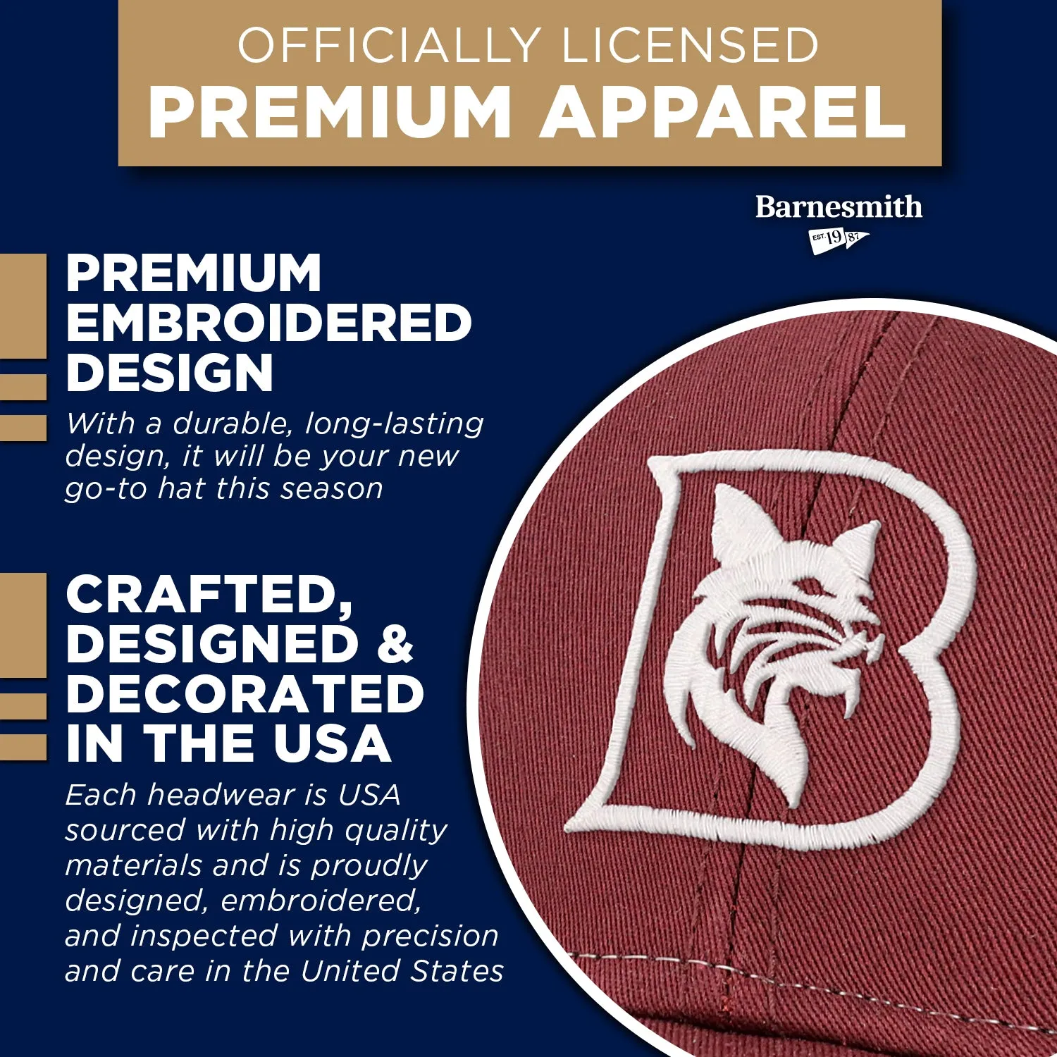 Bates College Sideline Trucker Hat One-Size (Maroon/Black) sold by Barnesmith product image thumbnail 4