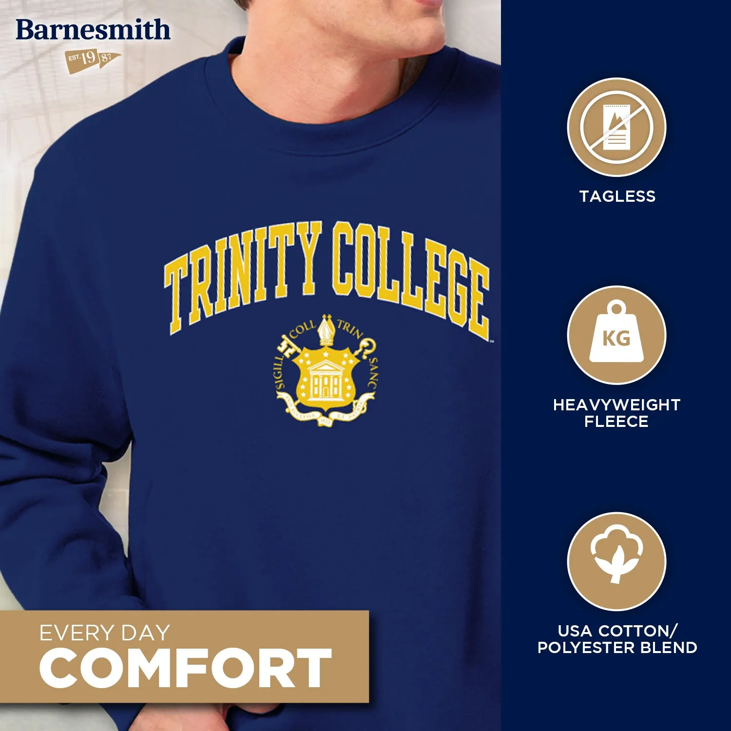 Trinity College Heritage Sweatshirt (Navy) sold by Barnesmith product image thumbnail 3
