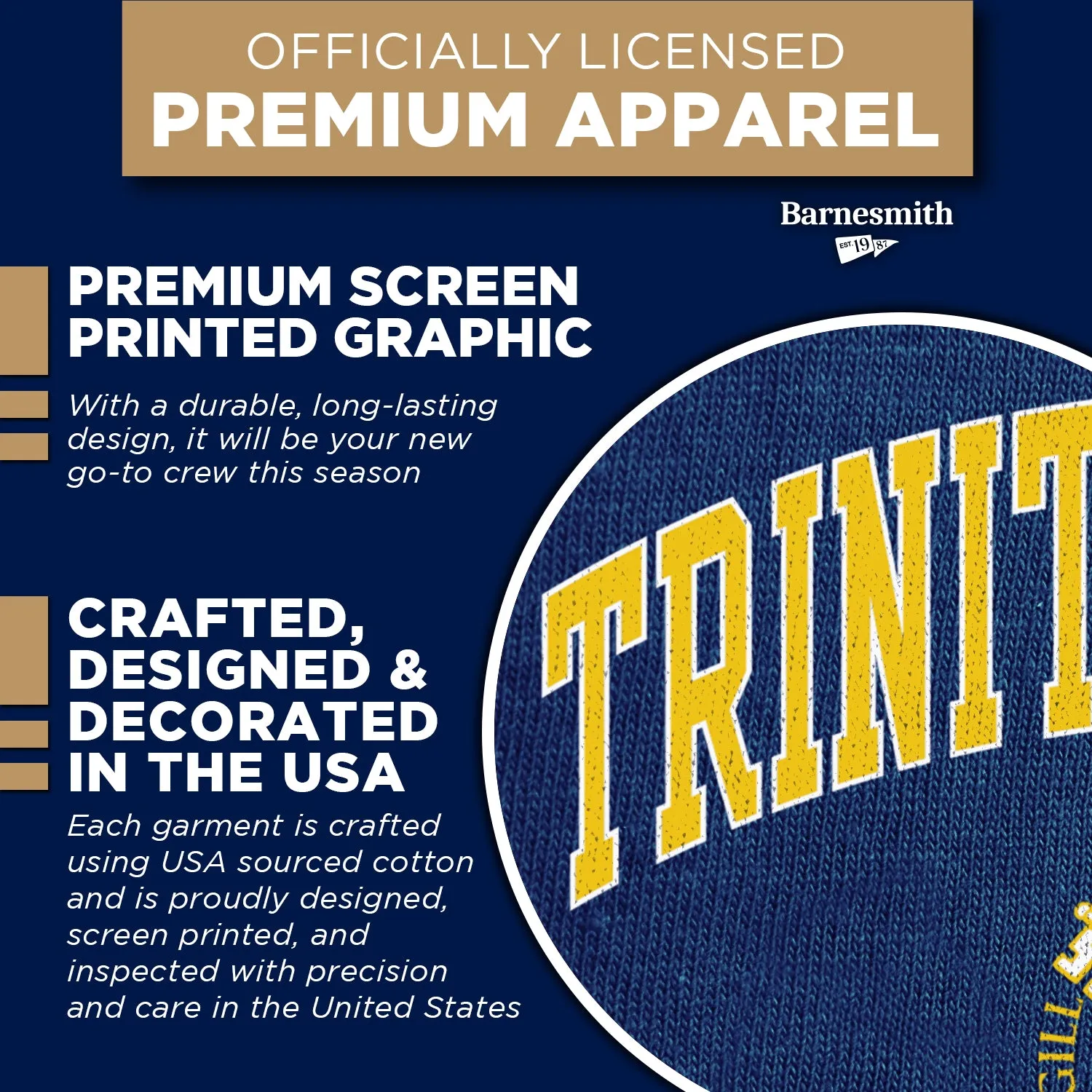Trinity College Heritage Sweatshirt (Navy) sold by Barnesmith product image thumbnail 4