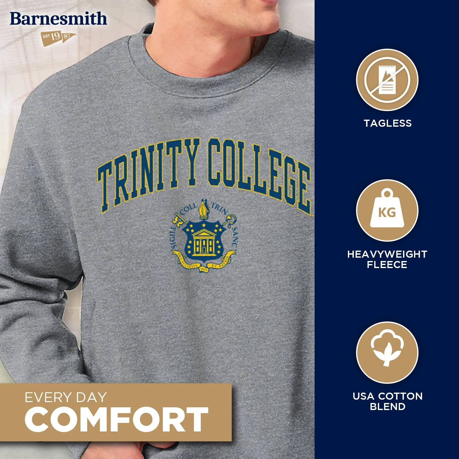 Trinity College Heritage Sweatshirt (Charcoal Grey) sold by Barnesmith product image thumbnail 3