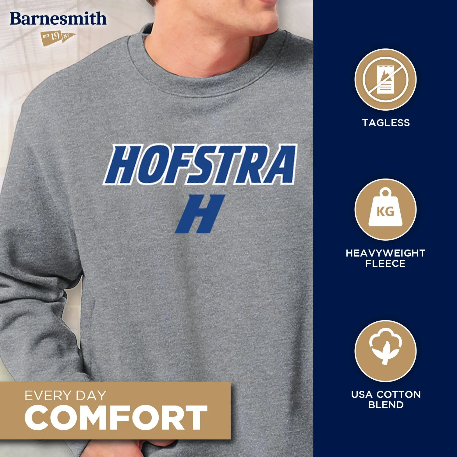 Hofstra University Heritage Sweatshirt (Charcoal Grey) sold by Barnesmith product image thumbnail 3