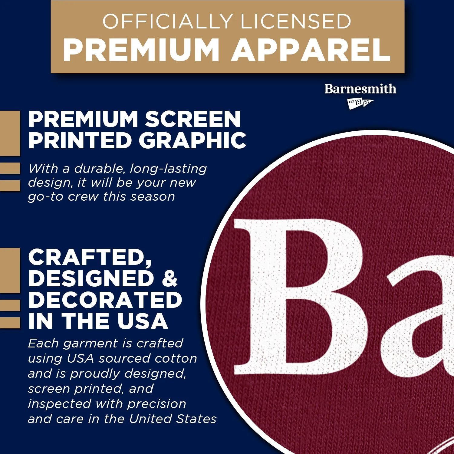 Bates College Heritage Sweatshirt (Garnet) sold by Barnesmith product image thumbnail 4