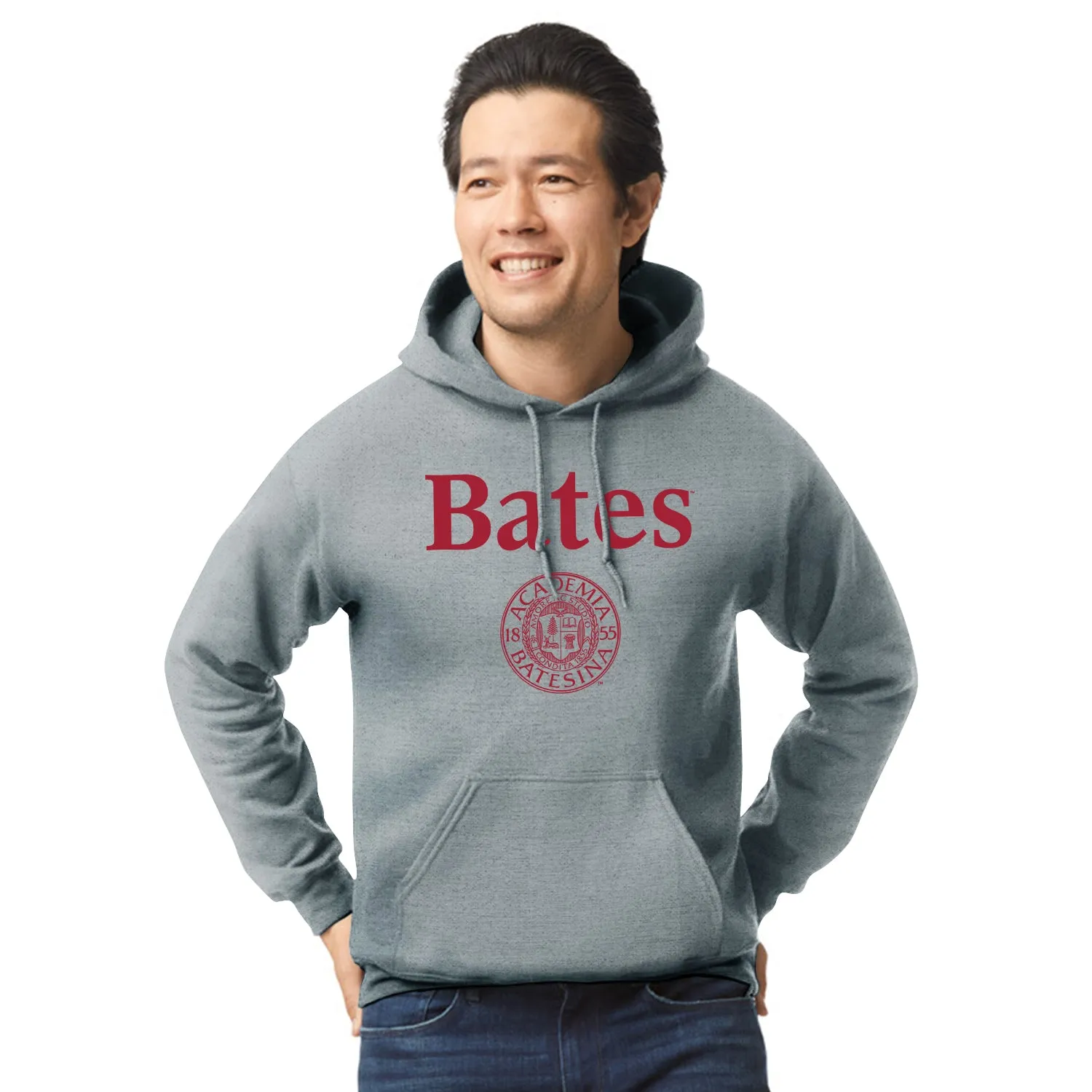 Bates College Heritage Hooded Sweatshirt (Charcoal Grey) sold by Barnesmith product image thumbnail 2