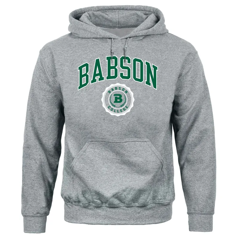 Babson College Heritage Hooded Sweatshirt (Charcoal Grey) sold by Barnesmith