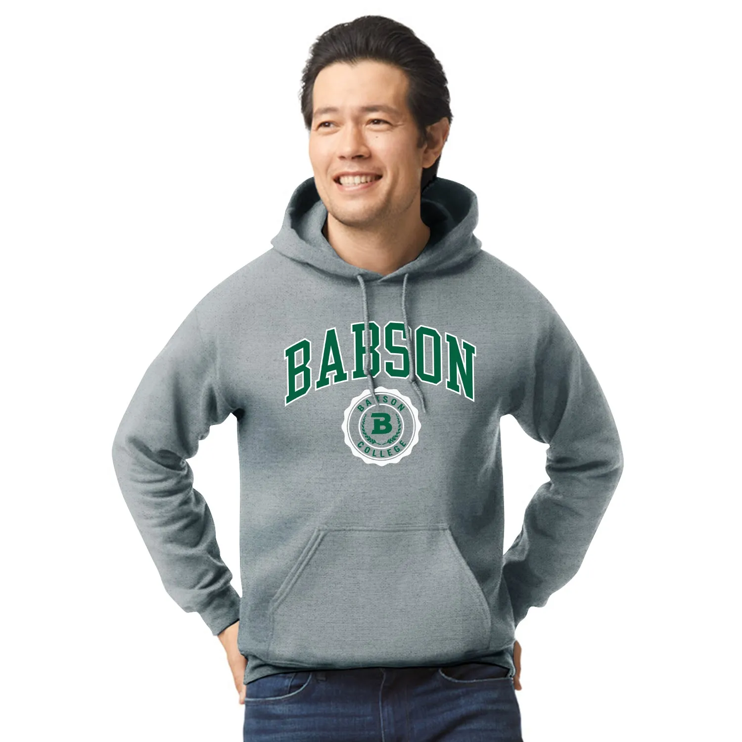 Babson College Heritage Hooded Sweatshirt (Charcoal Grey) sold by Barnesmith product image thumbnail 2