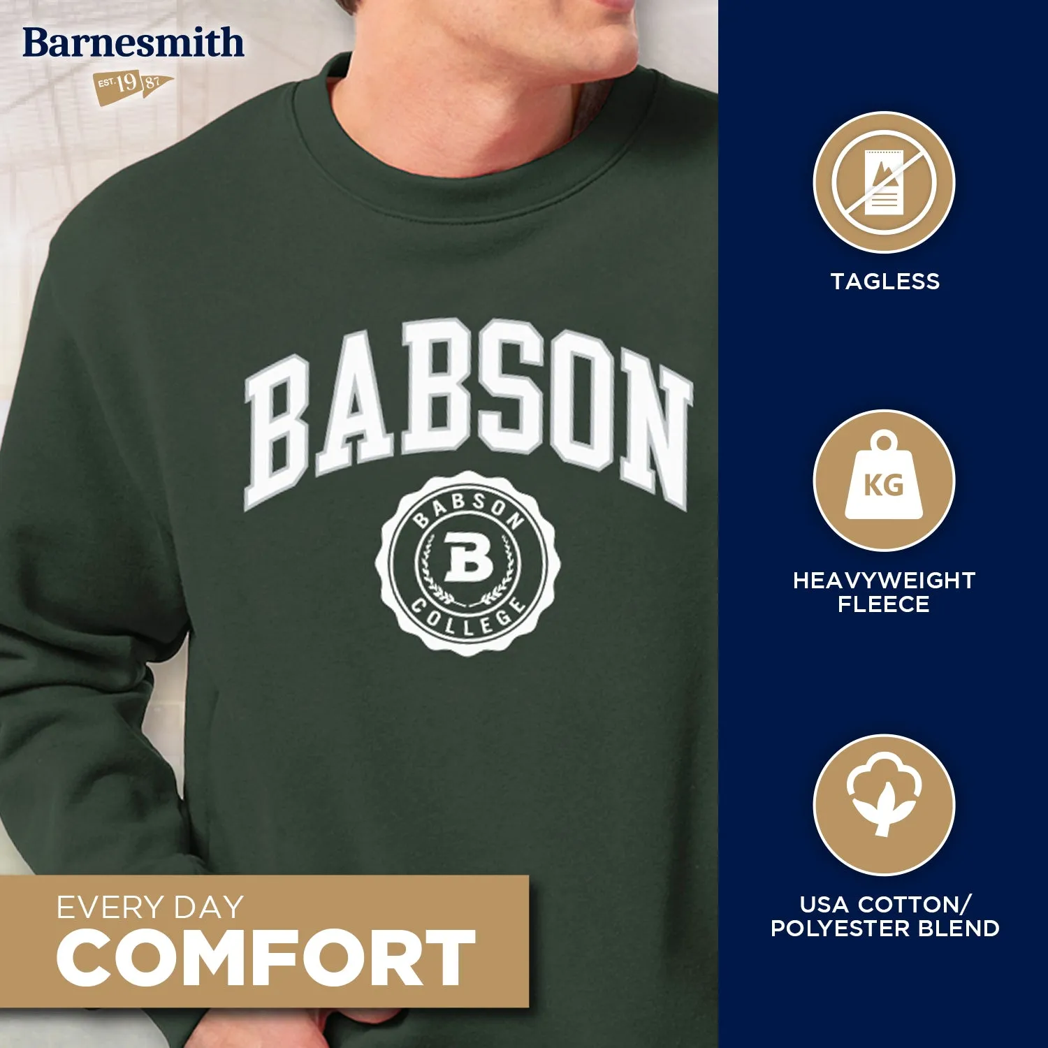 Babson College Heritage Sweatshirt (Green) sold by Barnesmith product image thumbnail 3