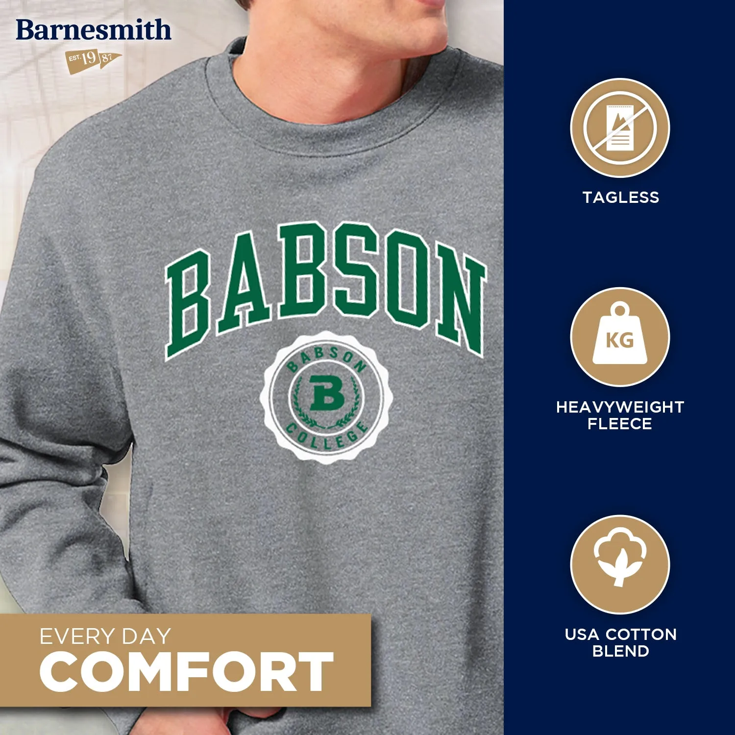 Babson College Heritage Sweatshirt (Charcoal Grey) sold by Barnesmith product image thumbnail 3