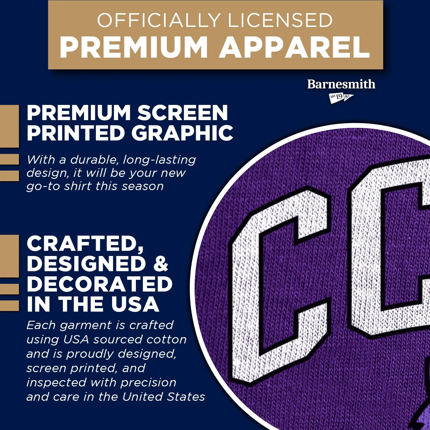 City College of New York Spirit T-Shirt (Purple) sold by Barnesmith product image thumbnail 4